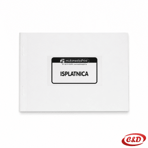 Blok isplatnica A6 dimenzija 15 × 10 cm od bijelog i crnog papira sa 100 listova