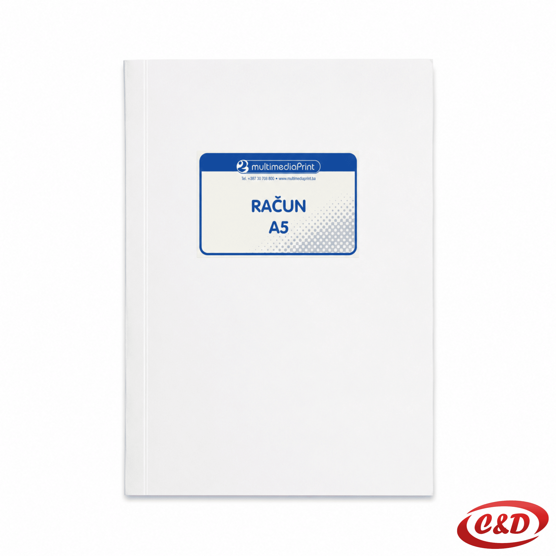 Blok računa A5 dimenzija 21 × 15 cm od bijelog i crnog papira
