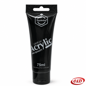 KeepSmiling crna akrilna boja 75 ml u plastičnoj tubi