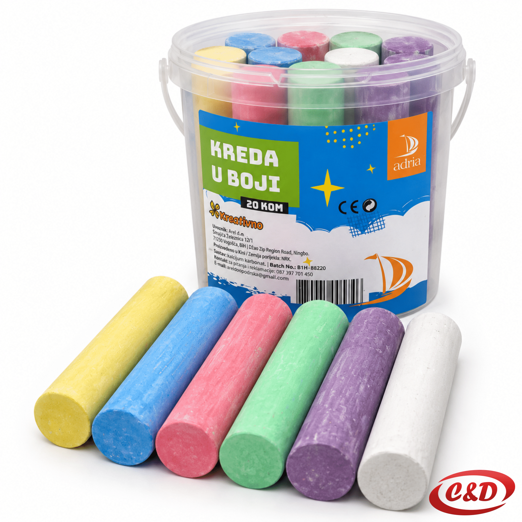 Adria krede u boji u plastičnoj kantici 20/1