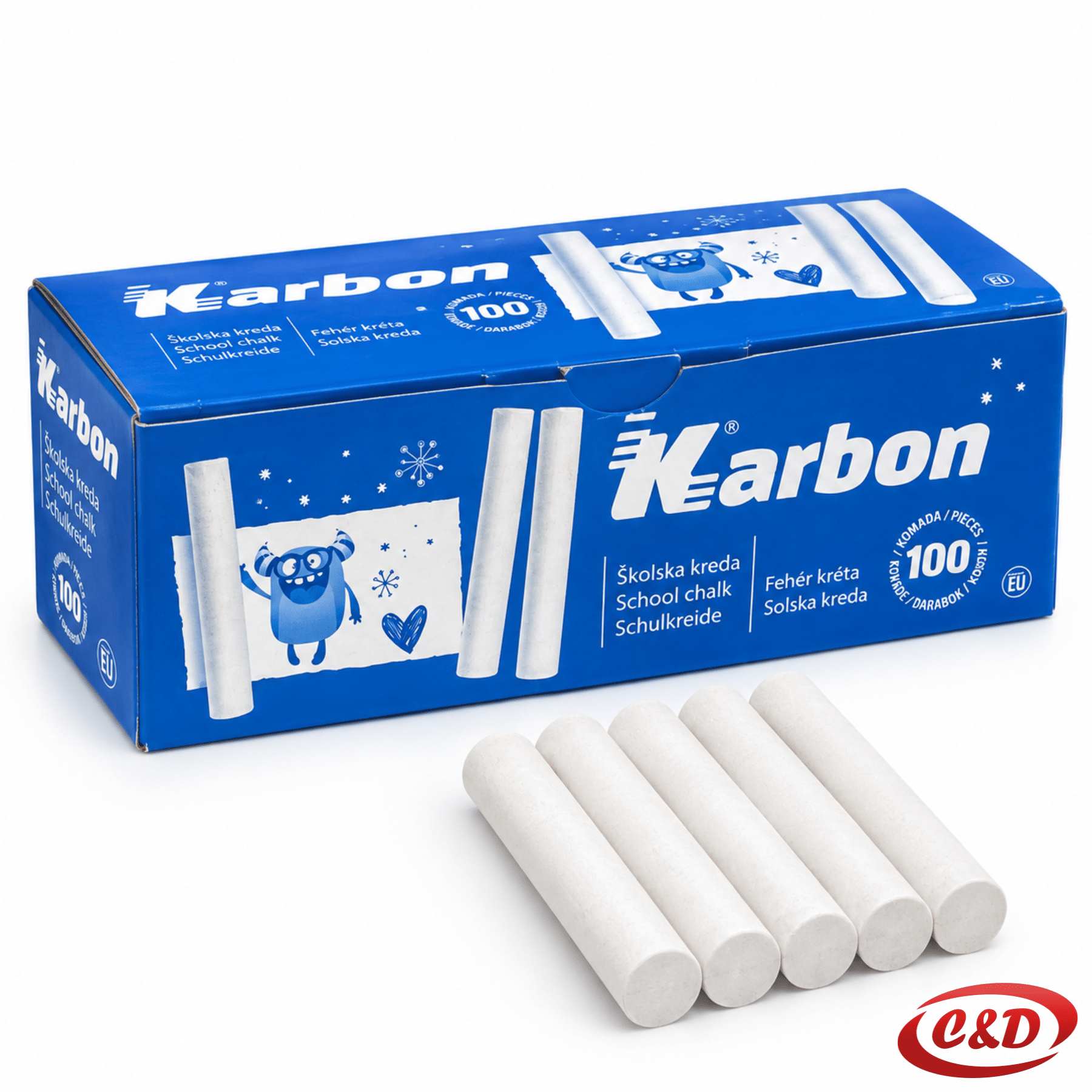 Karbon bijele krede 100/1 za školske ploče