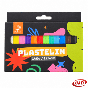 Pakiranje plastelina od 140 g s 12 komada u 12 različitih boja