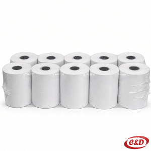 Bijela termo rolna dimenzija 57 mm × 30 m × 12 mm od termalnog papira