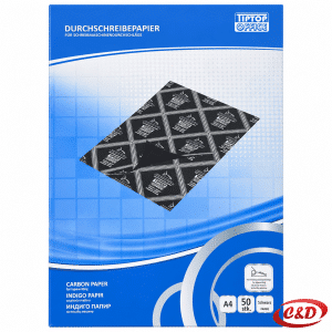Crni indigo papir A4 dimenzija 30 × 21 cm za izradu preslika dokumenata