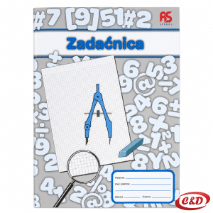 Računska zadaćnica s kvadratićima i marginama, 12 listova, dimenzija 28 × 20,5 cm