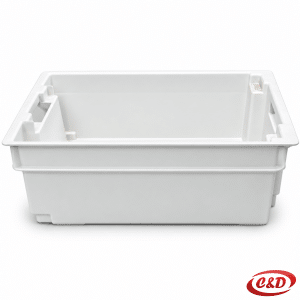 Bijela PVC gajba 40 L dimenzija 60 × 40 × 20 cm