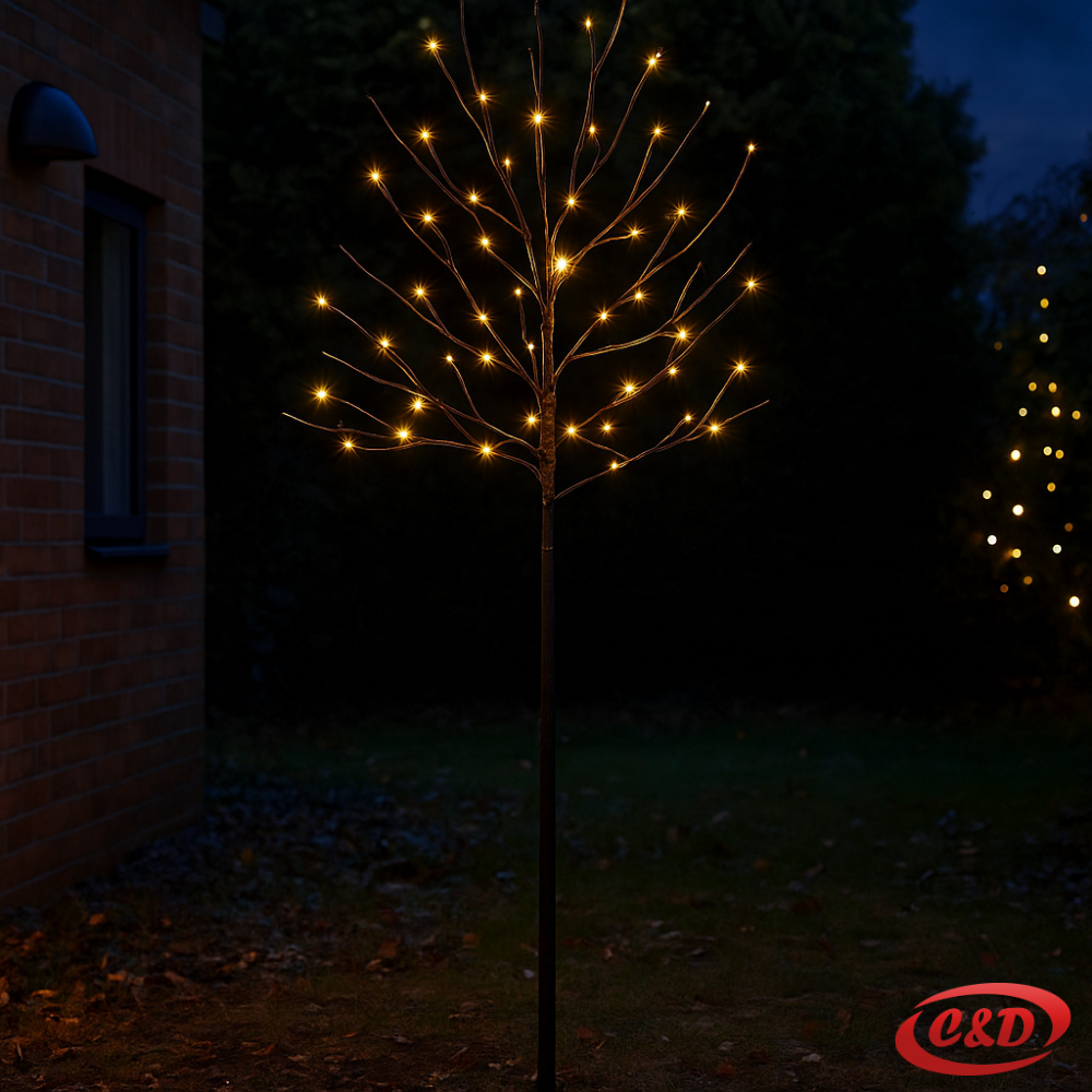 LED drvce Pektolit, 150 cm, 120 LED lampica, toplo bijelo, crna konstrukcija, električni priključak, sa tajmerom.