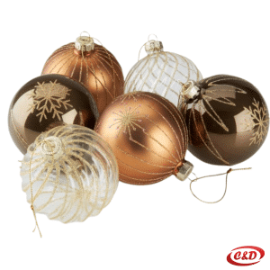 Novogodišnje kugle GALDER staklene 6 cm – set 6 kom
