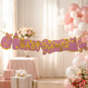 Baby Shower papirni natpis u ljubičastoj boji za dekoraciju proslave