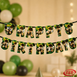 papirni Happy Birthday natpis Ben 10 u zelenoj boji za dječji rođendan