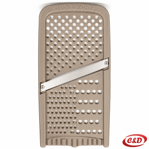 Smeđi plastični ribež s jednom oštricom od nehrđajućeg čelika dimenzija 30 × 13 cm