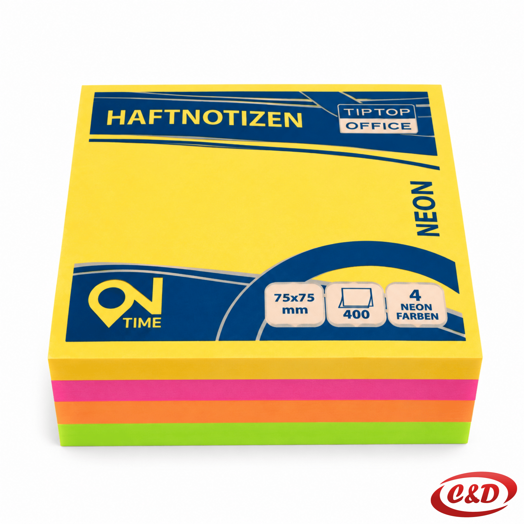 Tip Top Office samoljepljivi neon papirići 7,5 × 7,5 cm u četiri boje