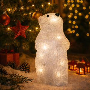 Medo; LED; Na baterije; 20 cm; Bijela