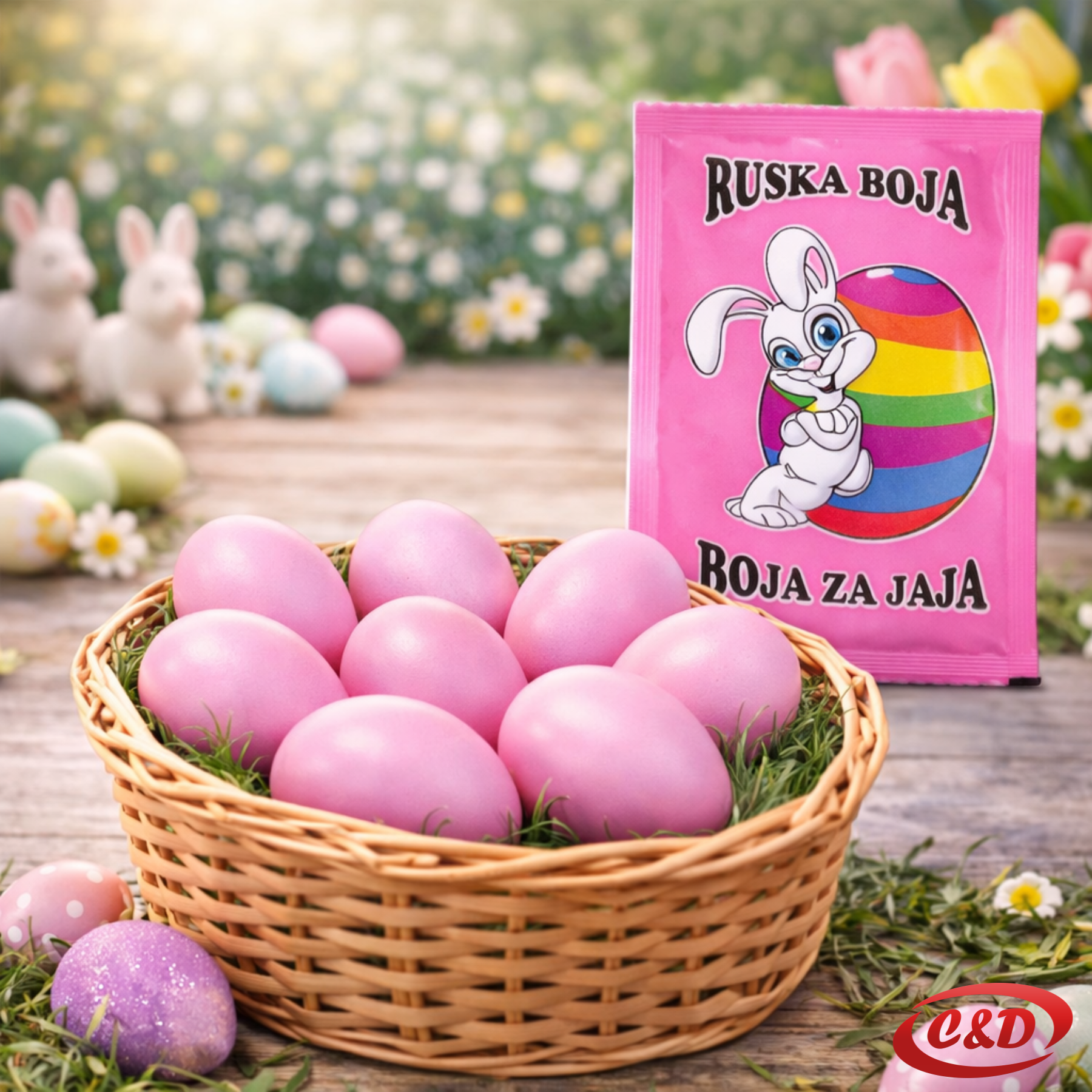 ruska boja za jaja roza 6 g hladno bojanje uskrs