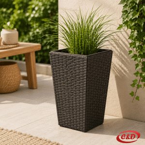 Smeđa vaza od ratana 50 cm Blommor