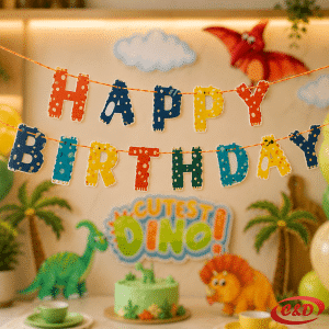 Party dekoracija Dinosaur Happy Birthday s motivom dinosaura za dječji rođendan