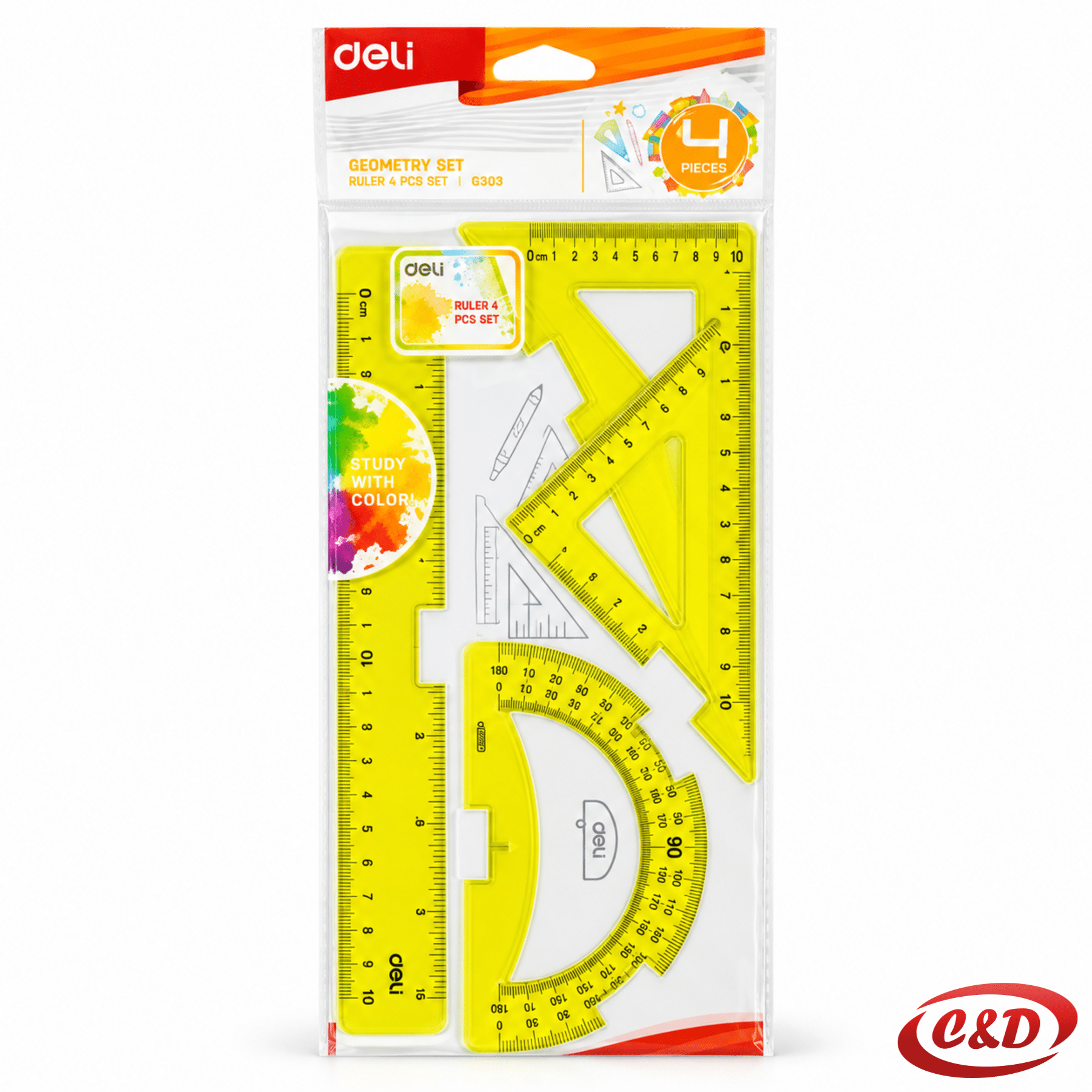 Deli žuti geometrijski set 4/1 od plastike