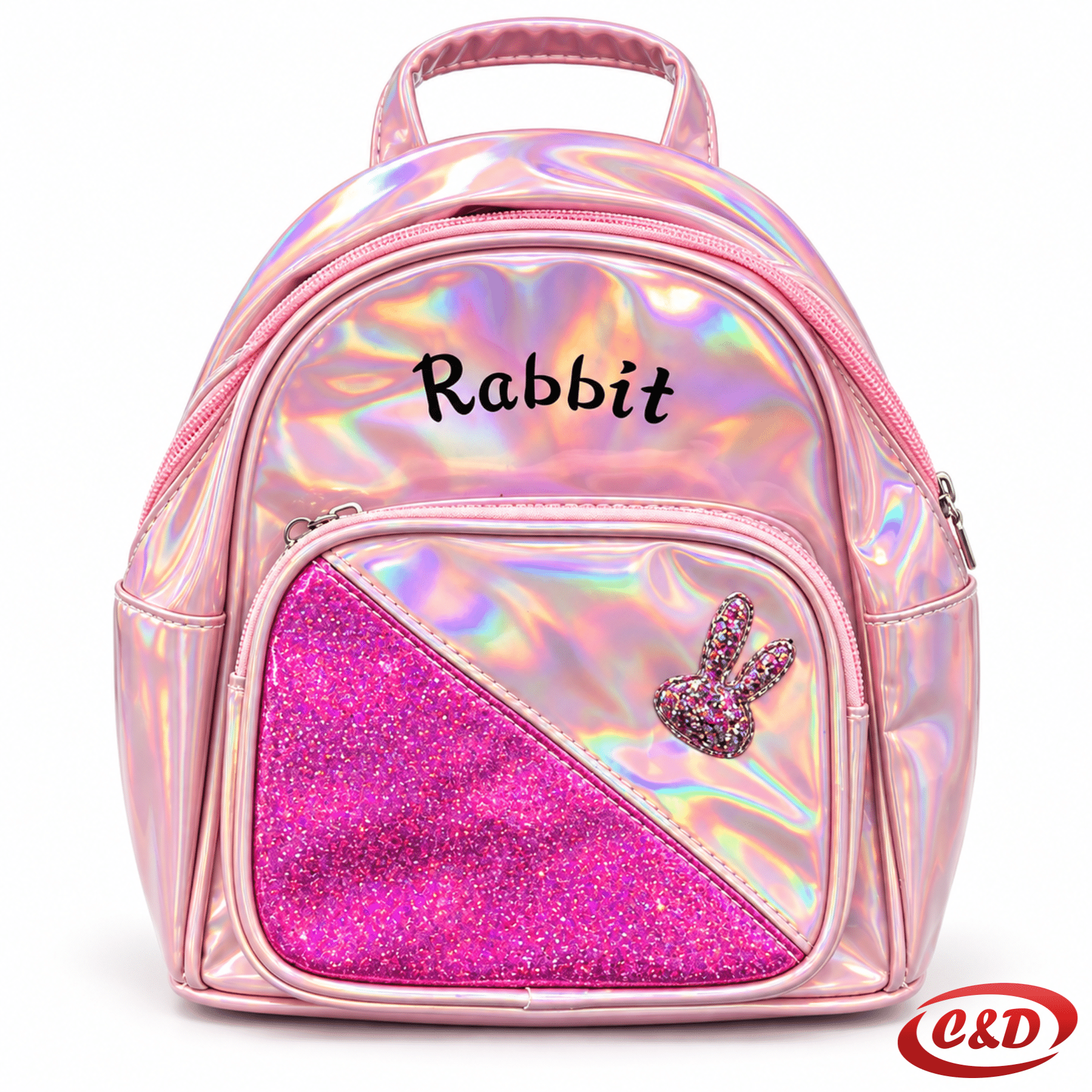 Rozi dječji Rabbit ruksak sa šljokicama od poliestera zapremnine 4 L dimenzija 22 × 18 × 10 cm