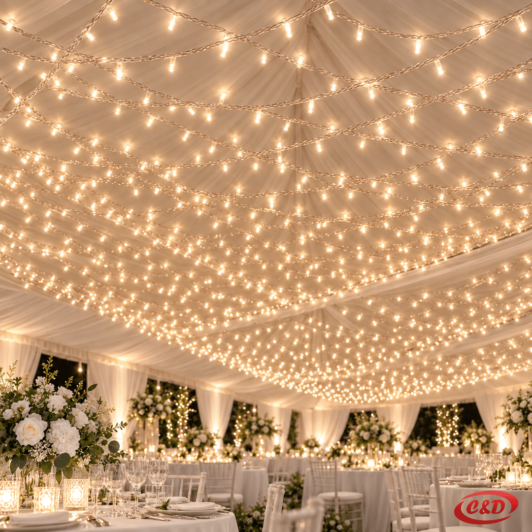 LED lampice Mravi 50 m, toplo bijelo svjetlo