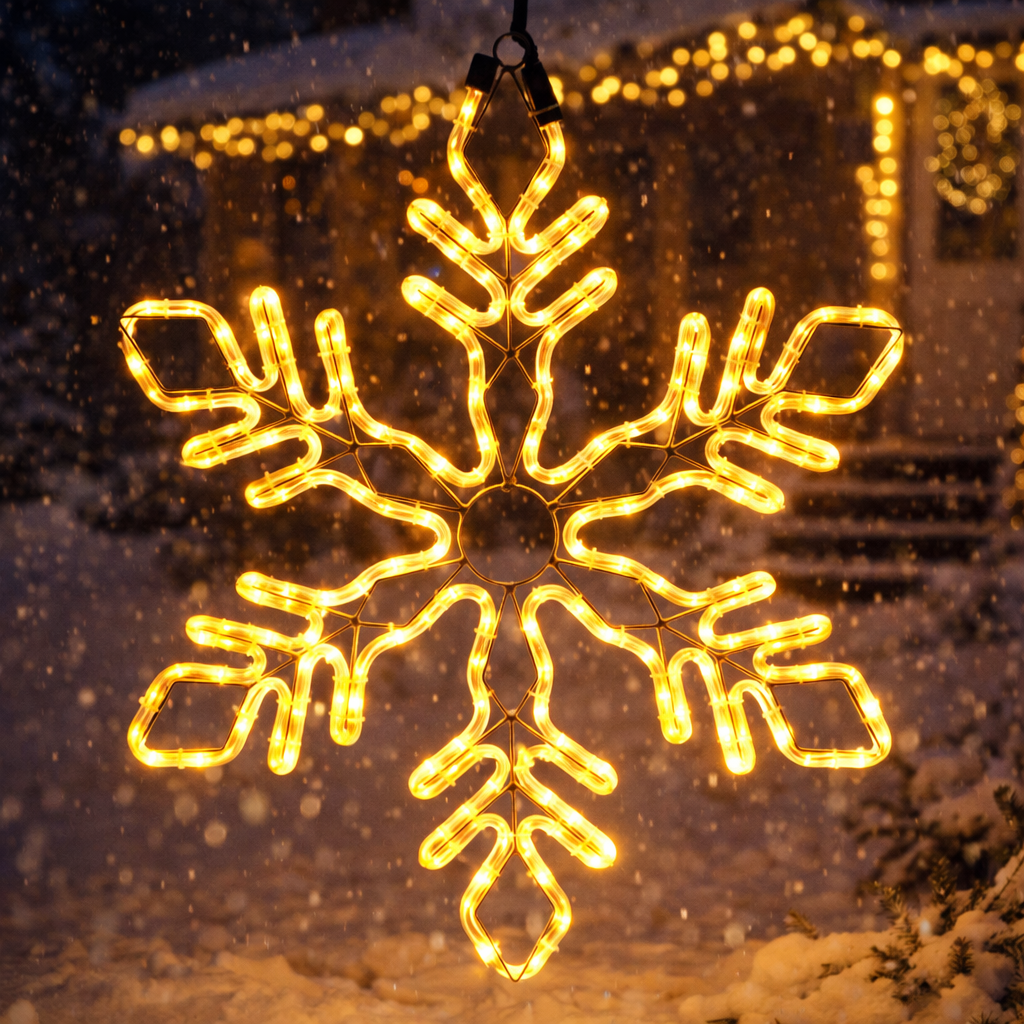 LED dekorativni obruč Ø60 cm, 36 toplih bijelih LED lampica, IP44, električni priključak