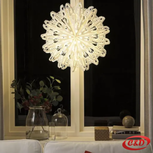 Bijela papirna novogodišnja pahulja–zvijezda promjera 56 cm.