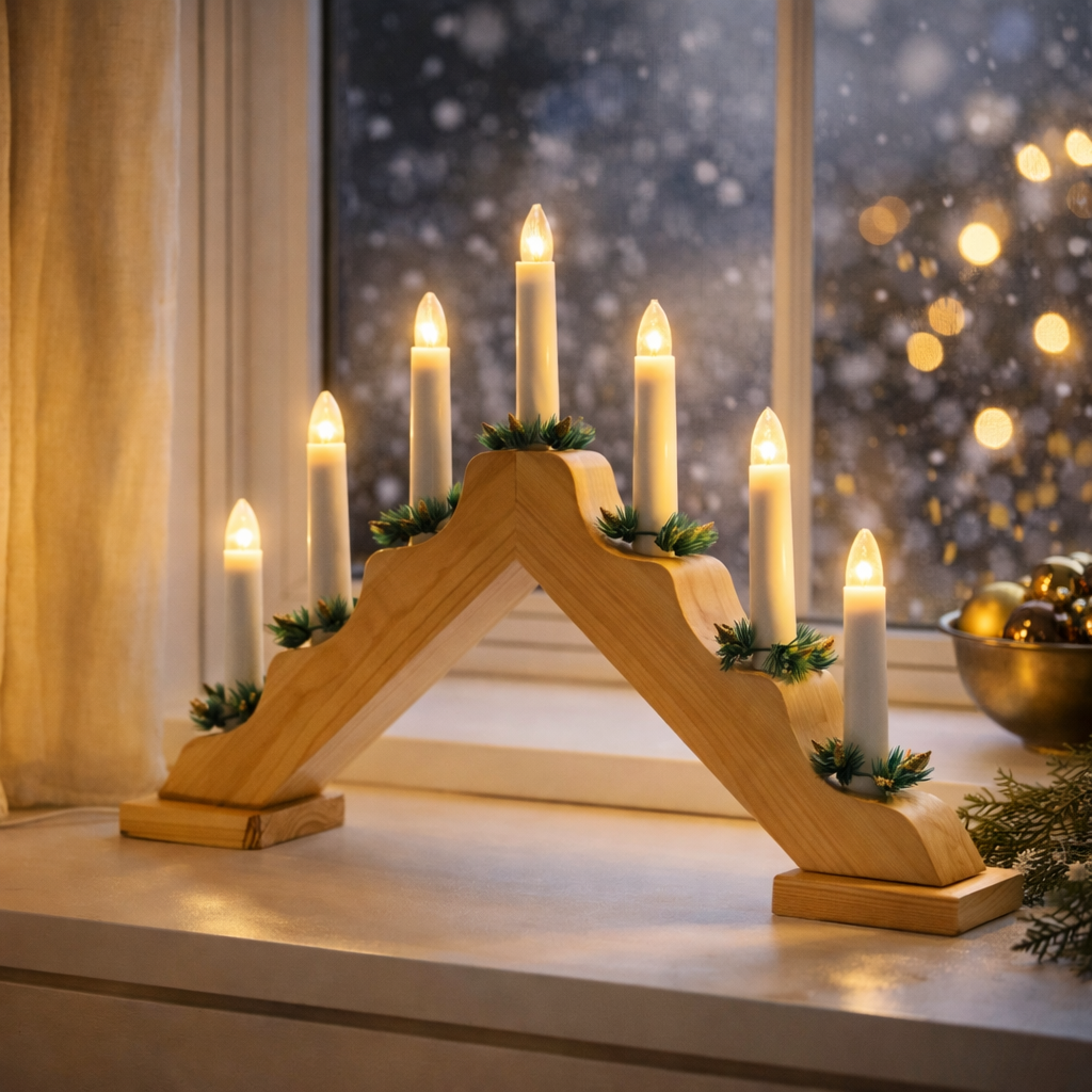 Svjetleći svijećnjak; LED; Toplo Bijela