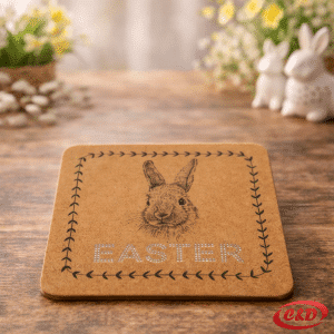 smeđi pamučni podmetač sa zecom 30x30 cm uskrsna dekoracija stola