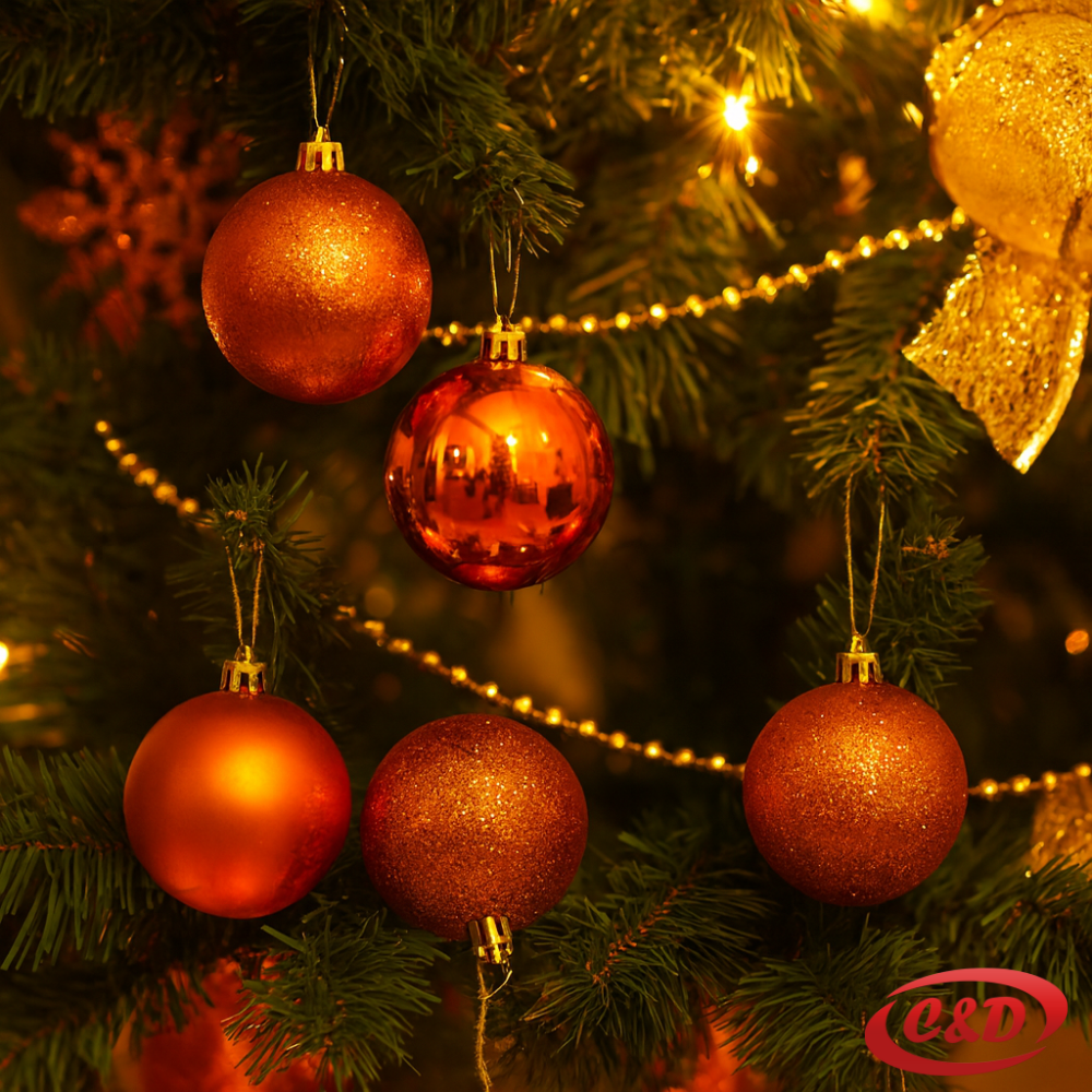 Božićne kugle narančasta 8 cm, set od 12 komada.