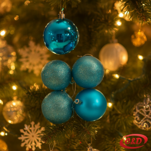 Božićne kugle plave 8 cm, set od 6 komada.