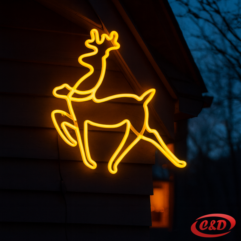 LED Neon Flex jelen 64 x 46 cm, toplo bijela