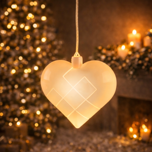LED dekoracija srce 11×4×11 cm, toplo bijelo LED svjetlo, baterijsko napajanje