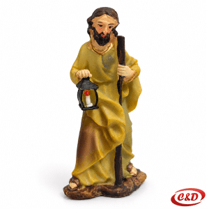 Keramička figura Sveti Josip za božićne jaslice visine 8 cm u zlatnoj i smeđoj boji
