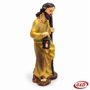 Keramička figura Sveti Josip za božićne jaslice visine 8 cm u zlatnoj i smeđoj boji