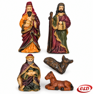 Božićne jaslice s 10 keramičkih figura Isusa, Marije, Josipa, pastira i životinja