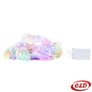 Lampice; LED; Zavjesa/Ledenice; 3×3 m; Šarena