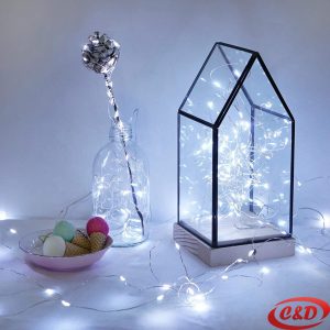 Lampice; LED; Mravi; Na siliku; Na baterije; 10 m; Bijela