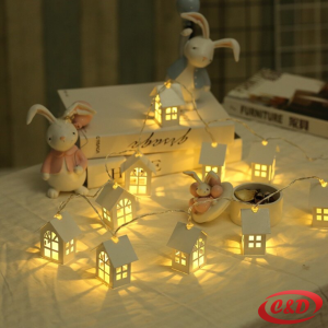 Lampice; LED; Kućice; 2 m; Bijele