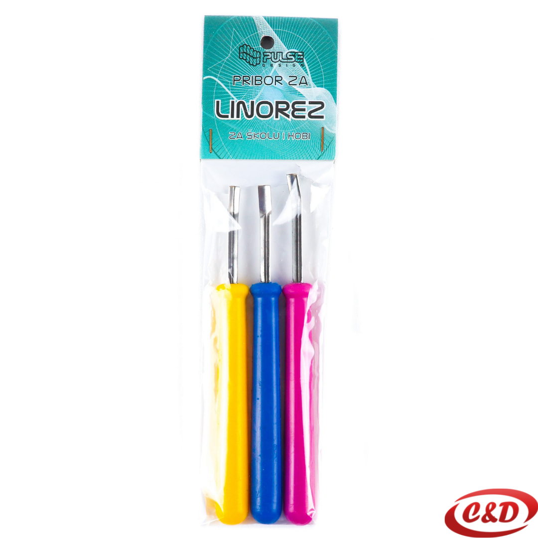 Pulse set nožića za linorez 3/1 s plastičnim drškama