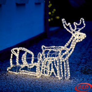 Svjetleći sob sa saonicama PAVAO 145 cm sa 288 LED lampica u toplo bijeloj boji