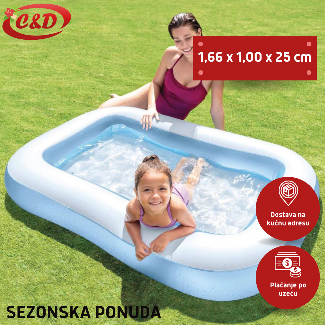 INTEX Bazen; 166 x 100 x 25 cm