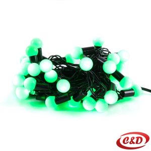 LED lampice loptice 5 m sa 50 zelenih LED lampica i zelenim kablom