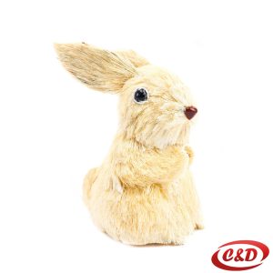 slamnati zeko bež 18 cm uskrsna dekoracija
