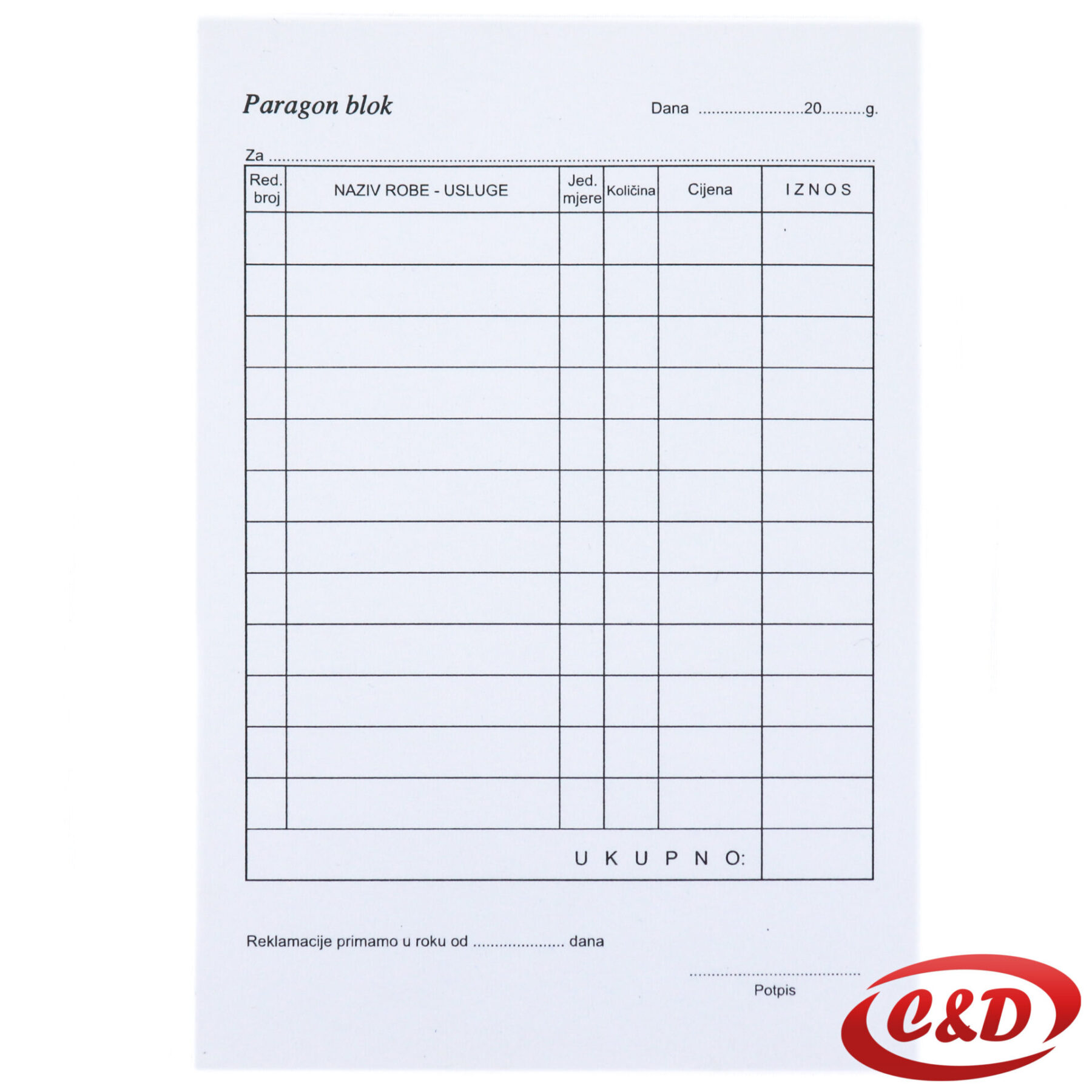 Paragon blok A6 dimenzija 15 × 10,5 cm od bijelog i crnog papira