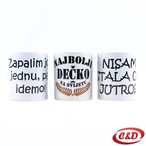 Keramička šolja sa natpisom