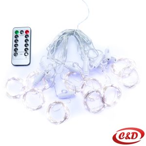Lampice; LED; Zavjese/Ledenice; 1,5×3 m; Na siliku; Bijela