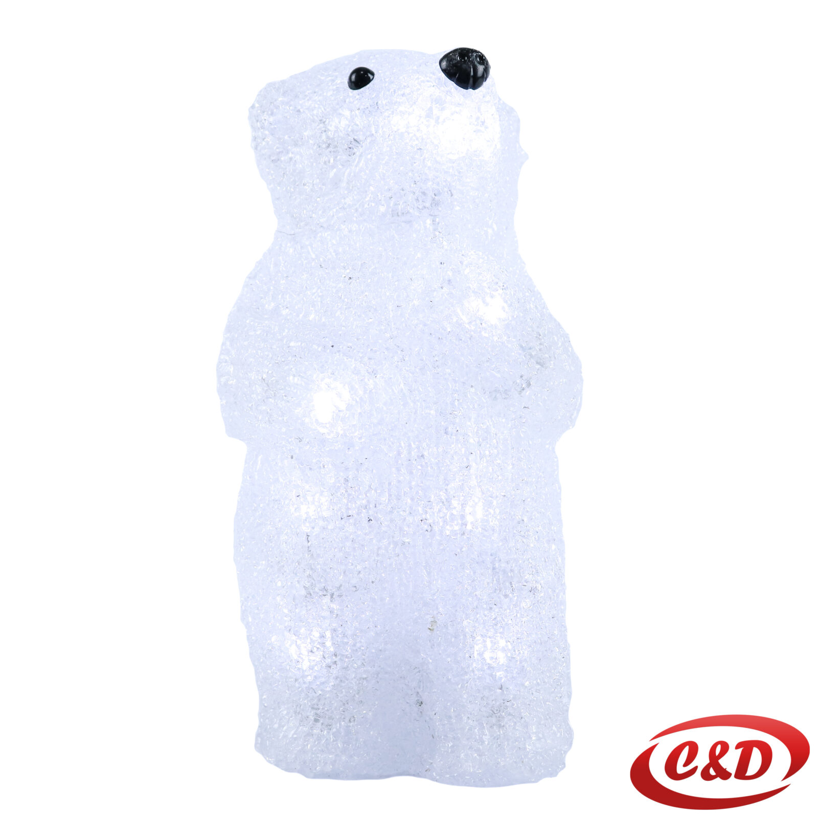 Svijetleći medo 20 cm s LED svjetlom, dekorativna figura na baterije.