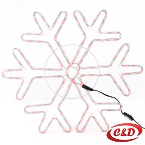 LED pahulja promjera 70 cm s crvenim LED svjetlom i crnim kablom