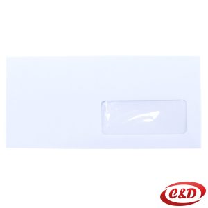 Bijela koverta s desnim prozorom dimenzija 23 × 11 cm