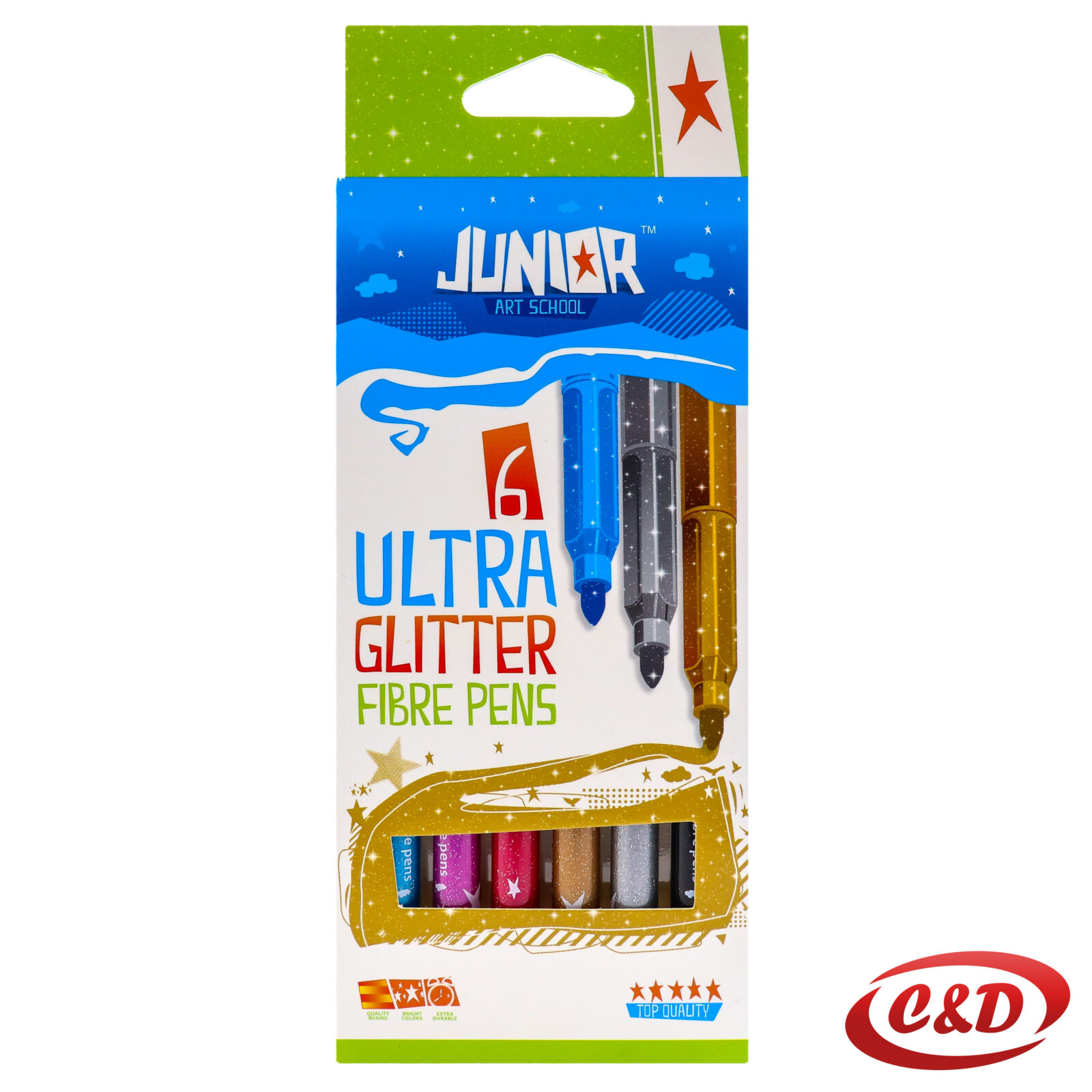 Gliter flomasteri; Junior; 6/1