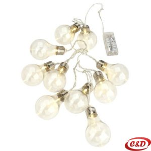 Dekorativne LED lampice Filip – 1,65 m sa 10 LED lampica, toplo bijelo svjetlo, baterijsko napajanje 2 × AA.